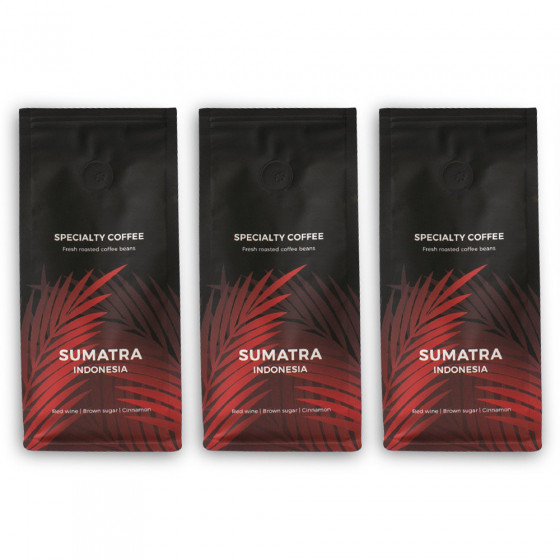 Specialty Coffee Bean Set Indonesia Sumatra, 3 X 250 G