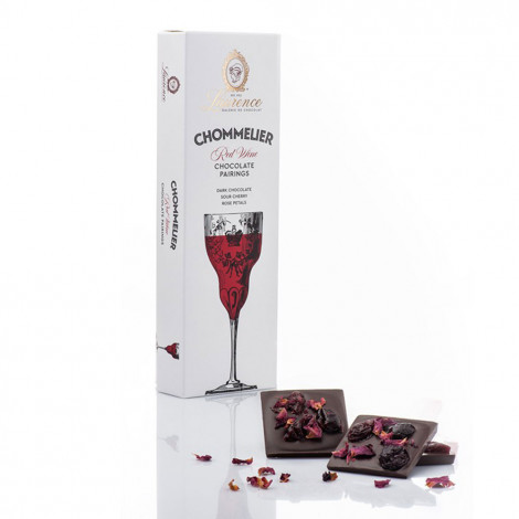 Dark chocolate with dried sour cherries and rose petals Laurence Chommelier Red Wine, 100 g