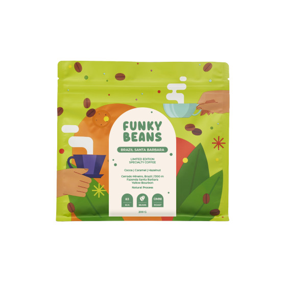 Kawa ziarnista specialty Funky Beans Brazil Santa Barbara, 200 g