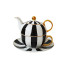 Teesetti yhdelle Bombay Duck Monte Carlo Stripy Black/White