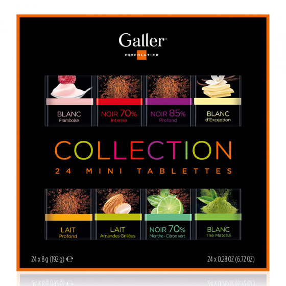 Šokolado plytelių rinkinys Galler „Mini Tablets Collection“, 24 vnt. Šokolado plytelių rinkinys Galler „Mini Tablets Collection“, 24 vnt.