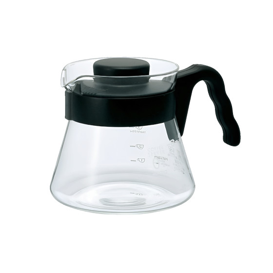 Szklany dzbanek na kawę Hario V60, 700 ml – czarny