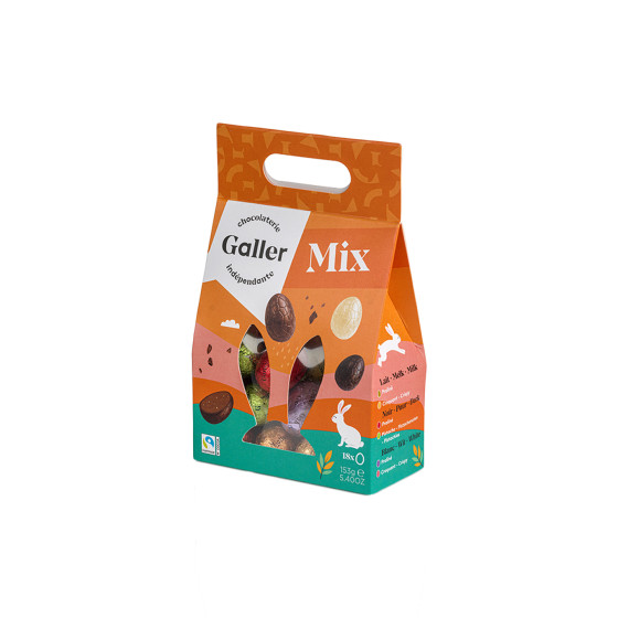 Set aus Schokoladen-Ostereiern Galler Pocketbag, 153 g