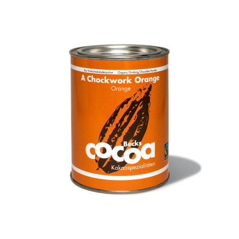 Biologische cacao Becks Cacao A Chockwork Orange with orange and ginger, 250 g