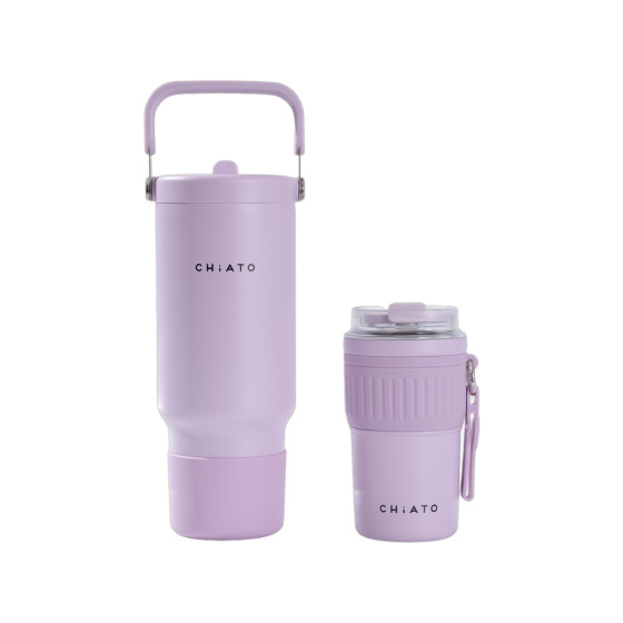 CHiATO Home hot & fresh SIP Soft Lavender – set med isolerad resemugg och tumbler – Lavendel