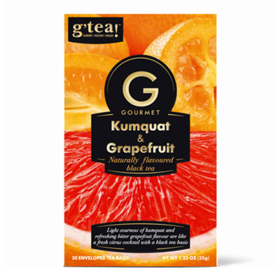 Czarna herbata g’tea! Kumquat & Grapefruit, 20 szt.