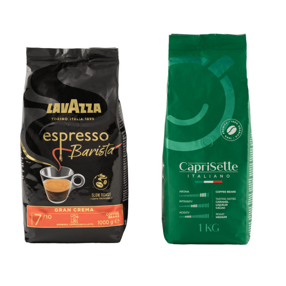 Zestaw kawy ziarnistej Lavazza Espresso Barista Gran Crema + Caprisette Italiano, 2 kg