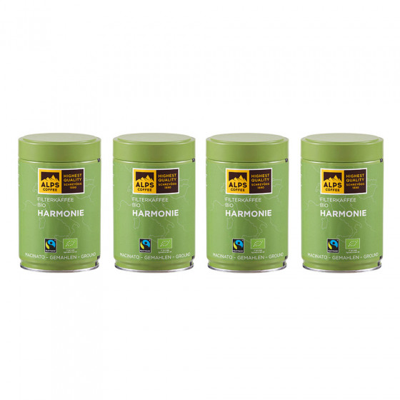 Schreyögg Kaffeerösterei Gemahlener Kaffee Set Alps Coffee „Filterkaffee Harmonie“, 4 x 250 g