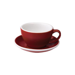 Café Latte-kopp med ett underlägg Loveramics Egg Red, 300 ml