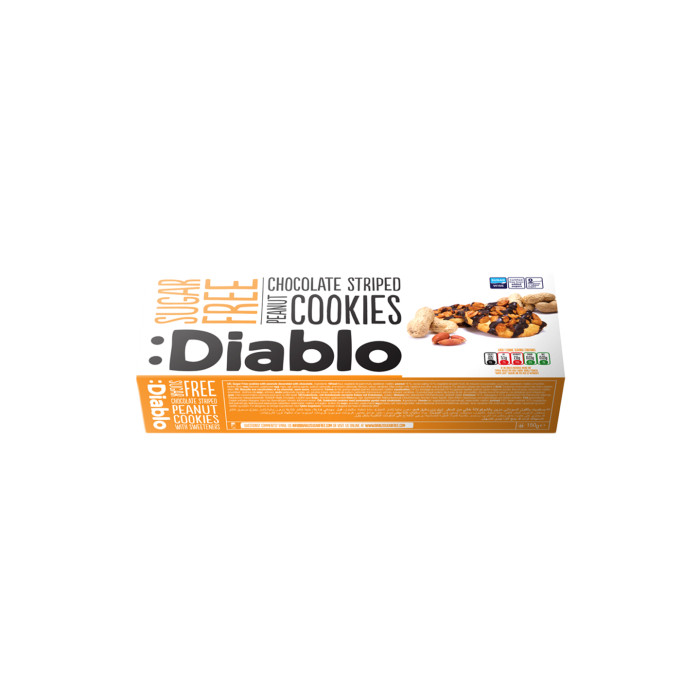 Sugarfree cookies Diablo Sugar Free Chocolate Striped Peanuts, 150 g