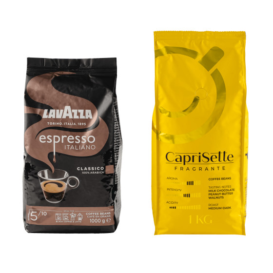 Zestaw kawy ziarnistej Lavazza Espresso Italiano Classico + Caprisette Fragrante, 2 kg