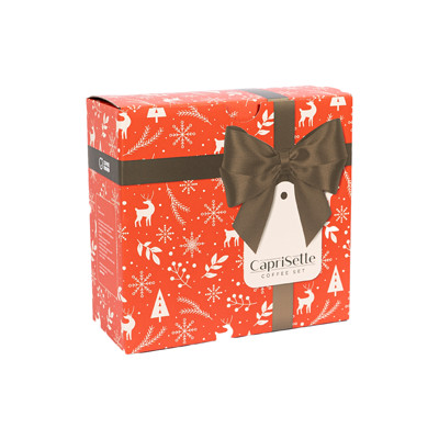 Kaffeebohnen Set Caprisette, 4 x 250 g in einer weihnachtlichen Geschenk-Box