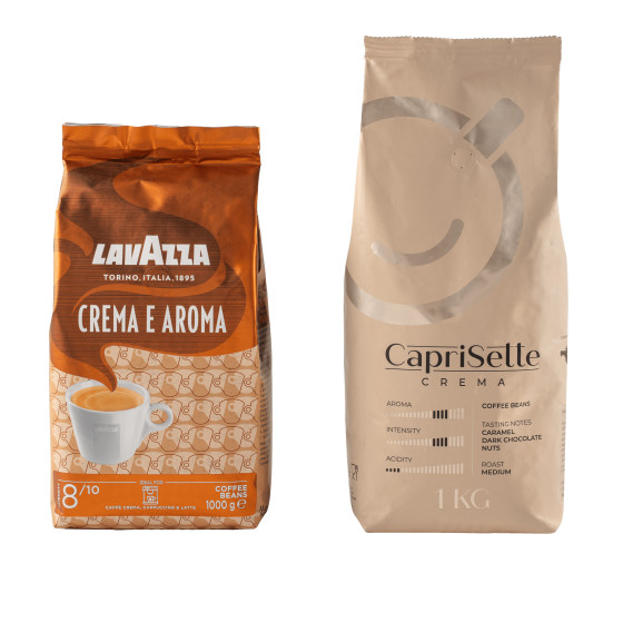 Set koffiebonen Lavazza Crema e Aroma + Caprisette Crema, 2 kg