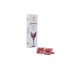 Ruby choklad med granatäpplen och jordgubbsflingor Laurence Chommelier Rose Wine, 100 g