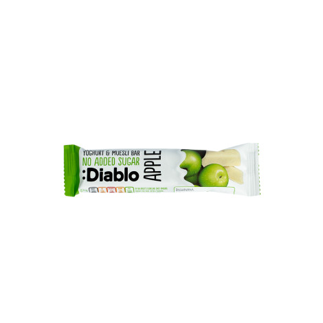 Met yoghurt omhulde mueslireep zonder toegevoegde suiker Diablo Sugar Free Apple, 30 gr
