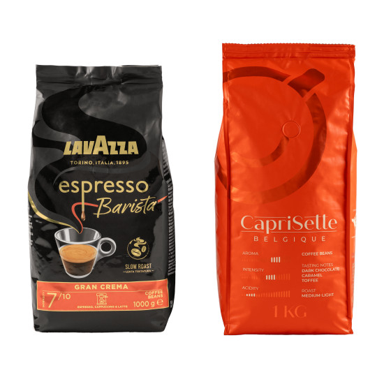 Zestaw kawy ziarnistej Lavazza Espresso Barista Gran Crema + Caprisette Belgique, 2 kg