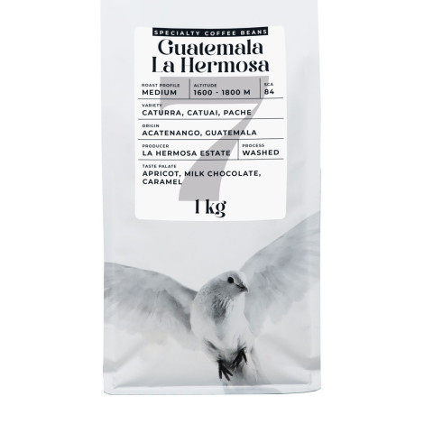 Grains de café de spécialité Black Crow White Pigeon Guatemala La Hermosa, 1 kg