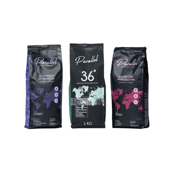 Lot de grains de café Parallel America, 3 x 1 kg