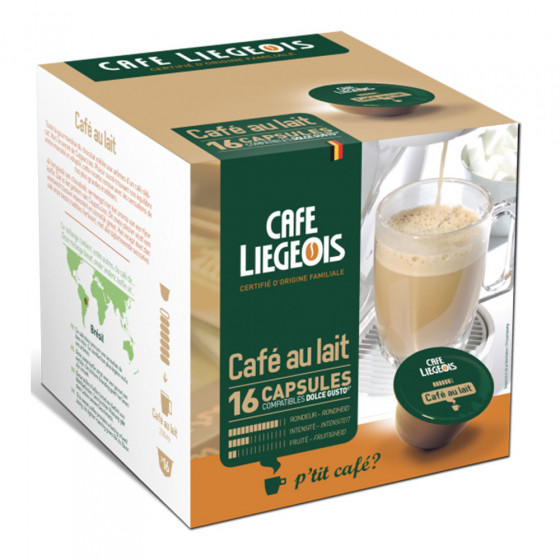 Kavos kapsulės Café Liégeois „Cafe au lait“, 16 vnt. Kavos kapsulės Café Liégeois „Cafe au lait“, 16 vnt.