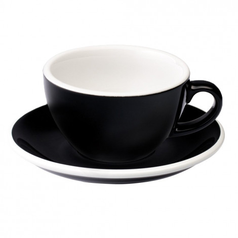 Flat White cup with a saucer Loveramics Egg Black, 150 ml