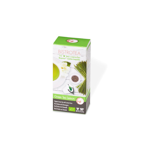 Kapsułki z organiczną herbatą do Nespresso® Bistro Tea Green Tea Lemon, 10 szt.