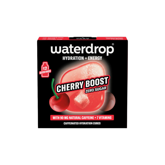 Waterdrop Microdrink Cherry Boost koffeinhaltige Getränkewürfel, 12 Stück.