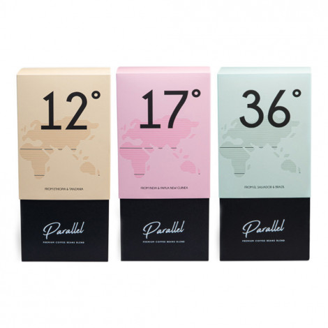 Kafijas pupiņu komplekts “Parallel 12” + “Parallel 17” + “Parallel 36” dāvanu kastē