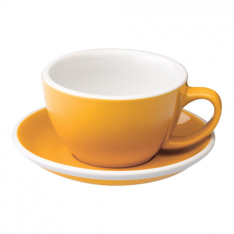 Café Latte kopje met schoteltje Loveramics “Egg Yellow”, 300 ml