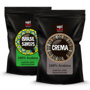 Zestaw kaw ziarnistych UPCAFE „Brasil Santos“ + „Crema”, 2 kg