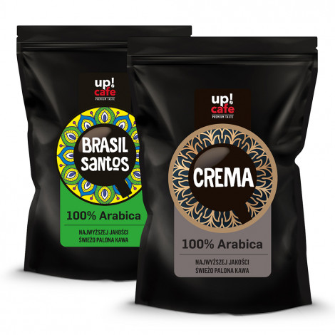Zestaw kaw ziarnistych UPCAFE Brasil Santos + Crema, 2 kg