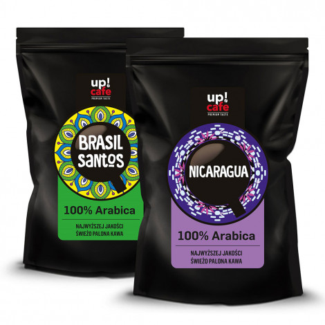 Zestaw kaw ziarnistych UPCAFE „Brasil Santos“ + „Nicaragua”, 2 kg