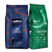 Zestaw kawy ziarnistej Caprisette Italiano + Lavazza Gran Espresso, 2 kg