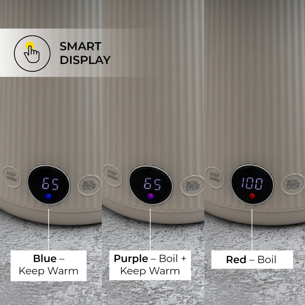 SENYA Elektrische waterkoker, 1,7 l, groot digitaal display, 5 automatische en instelbare temperatuurprogramma's, warmhoudfunctie, 360 graden sokkel en ergonomische handgreep, kleur zwart