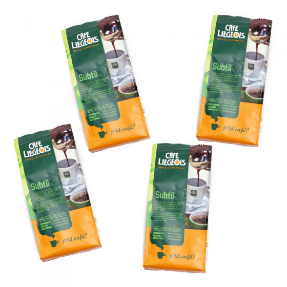 Café Liégeois Gemahlener Kaffee Set „Subtil“, 4 x 250 g