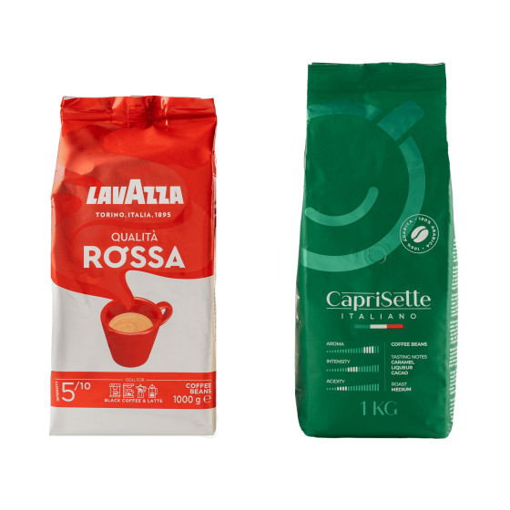 Set koffiebonen Lavazza Qualita Rossa + Caprisette Italiano, 2 kg