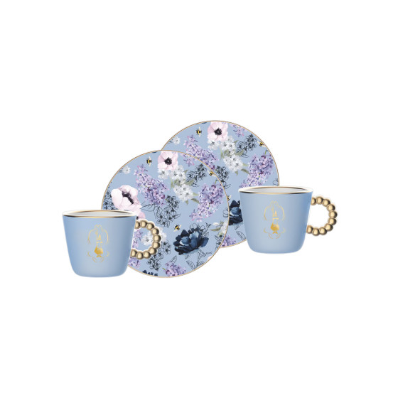 Bialetti Bridgerton set med 2 koppar och fat, 2 × 80 ml