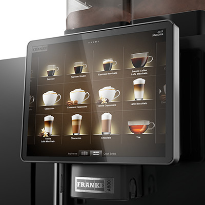 Franke A800 NM – Helautomatisk kaffemaskin med bönor för företag, Svart