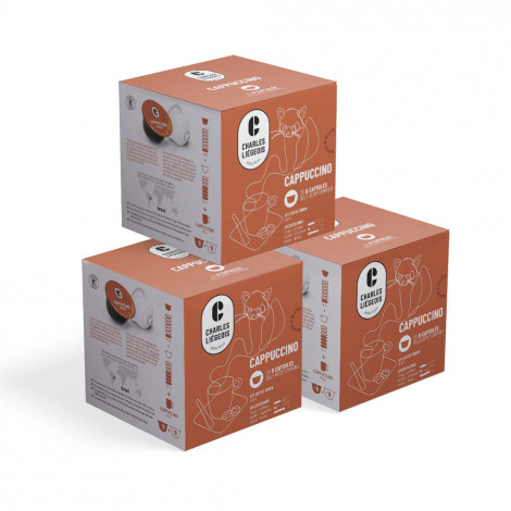 Lot de capsules de café adapté pour Dolce Gusto® Charles Liégeois Cappuccino, 3 x 8+8 pcs.