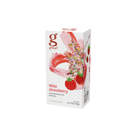 Zwarte thee g’tea! Wild Strawberry, 20 st.