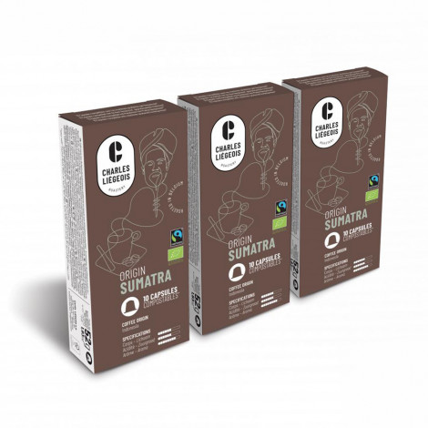 Coffee capsules compatible with Nespresso® set Charles Liégeois Mandheling, 3 x 10 pcs.