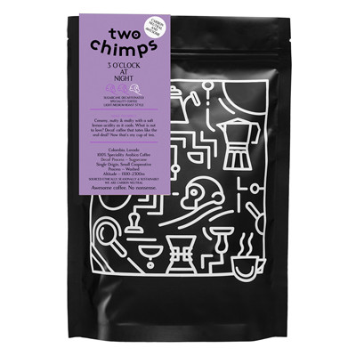 Decaf coffee beans Two Chimps 3 O’Clock at Night, 250 g