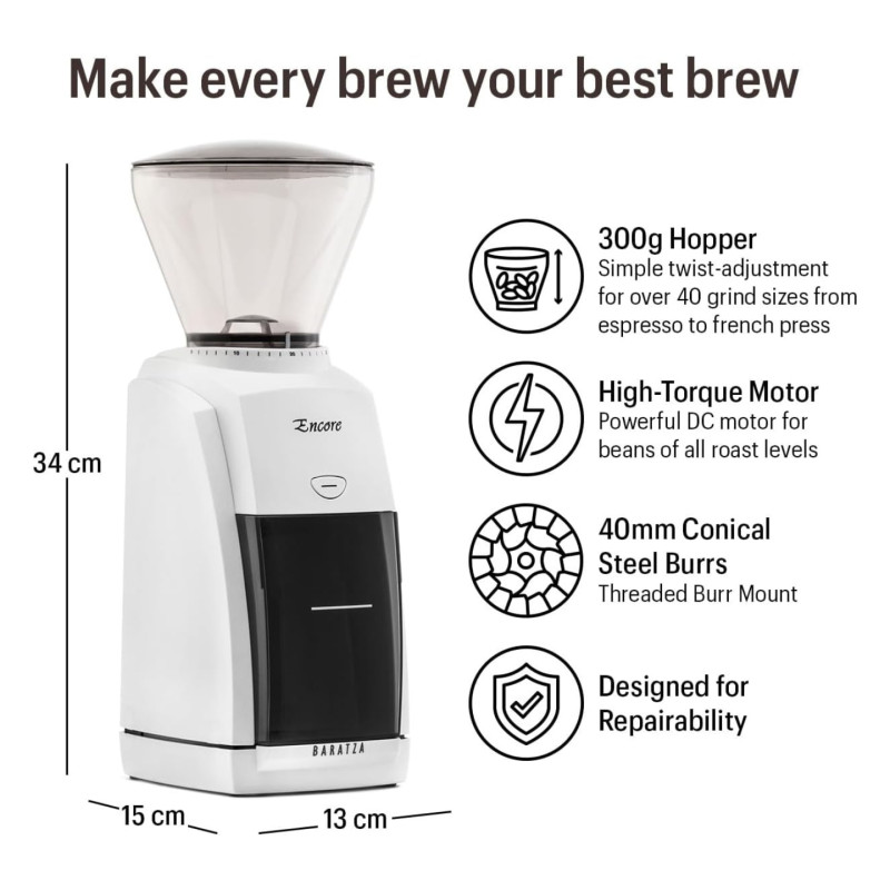 Baratza Encore Coffee Grinder White