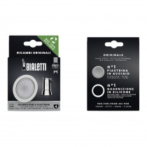 Gaskets and filter plate for Bialetti stainless steel 4-cup moka pots