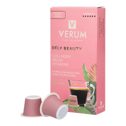 Caffeine-free beauty coffee capsules compatible with Nespresso® Verum “Dély Beauty”, 10 pcs.