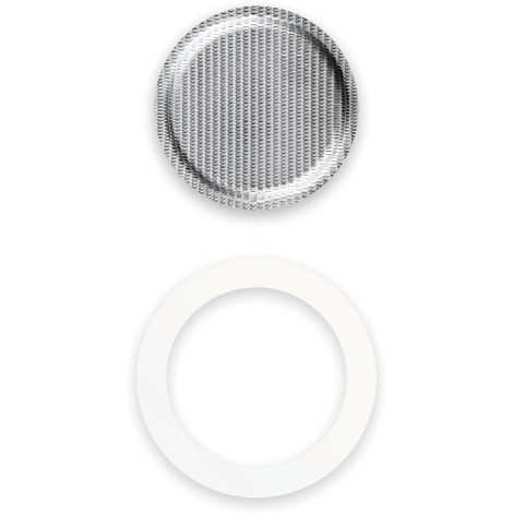 Strainer and gasket set for Bialetti Mukka Express coffee makers (2-cup)