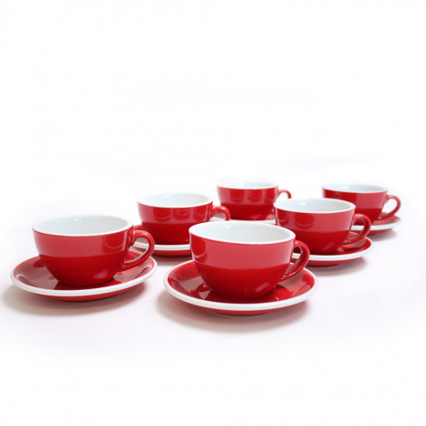 Cappuccino cup with a saucer Loveramics Egg Red, 200 ml, 6 pcs.