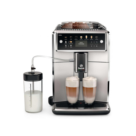 Saeco Xelsis SM7581/00 Helautomatisk kaffemaskin med bönor – Svart&Silver