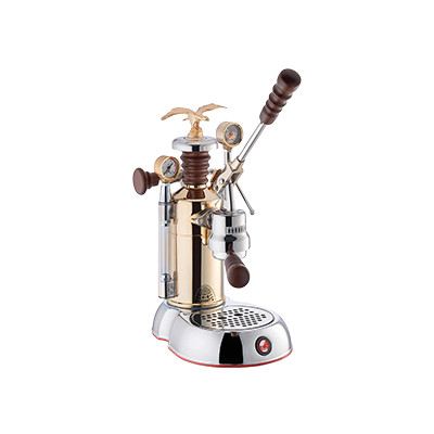 La Pavoni Esperto Competente Espressomaschine mit Hebel- Gold Silber
