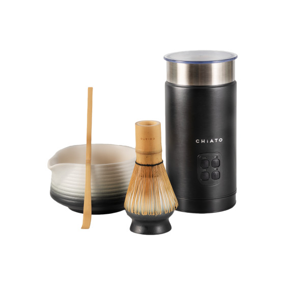 Spieniacz do mleka CHiATO milkPLAY i zestaw do herbaty matcha Zen Yin Yang