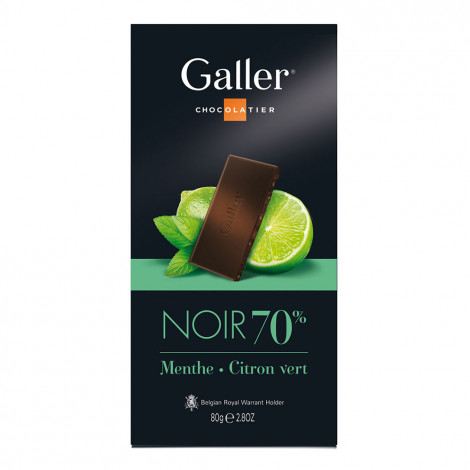 Chocolate tablet Galler “Dark Mint Lime”, 80 g